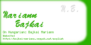 mariann bajkai business card